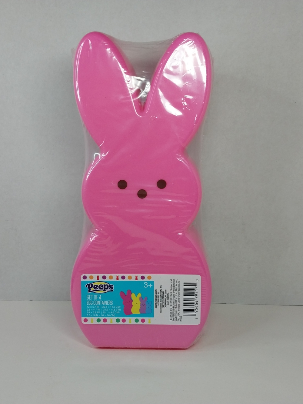 Easter Peeps Plastic Bunny Set of 4 Egg Nesting Containers Decor Collectible